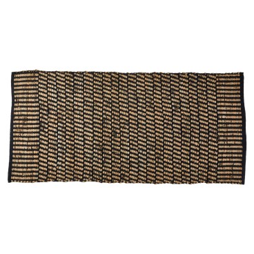 Tæppe / løber læder brun/sort - Ib Laursen -70x240