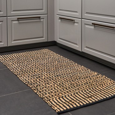 Tæppe / måtte læder brun/sort - Ib Laursen 60x90