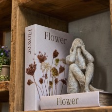 Opbevaringsæske som bøger "Flower" - Speedtsberg - Sæt á 2 stk.