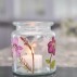 Fyrfadsstage klar glas m/ blomster - Speedtsberg H: 9