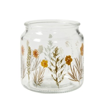 Fyrfadsstage klar glas m/ blomster - Speedtsberg H: 10