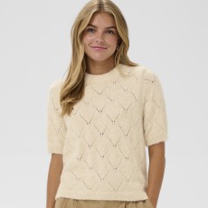 Striktrøje "PavaaniSZ" råhvid m/ korte ærmer - Saint Tropez