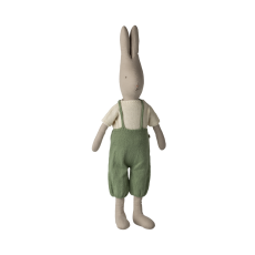 Drengekanin i striktrøje & grønne overalls - Maileg Str. 5