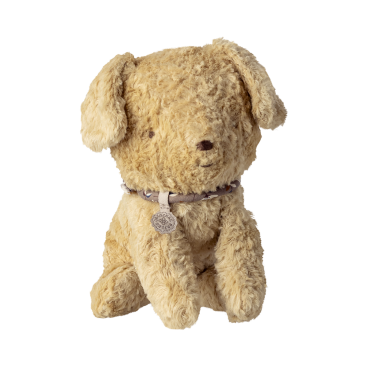 Hundehvalp lys sandfarvet plys - Maileg H: 16