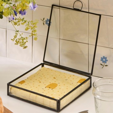 Glasæske / servietholder "Solitaire" m/ låg - Ib Laursen