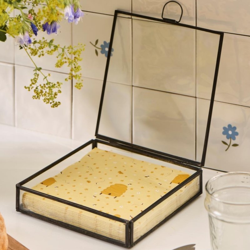 Glasæske / servietholder “Solitaire” m/ låg – Ib Laursen