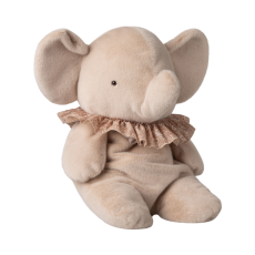 Plyselefant blå/grå plys m/ flæsekrave - Maileg H: 45