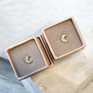 Ørestik "One Piece" - Friihof + Siig - guldbelagt "Moon"