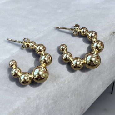 Øreringe / ørestikker - Friihof + Siig guldbelagt "Stella" lille