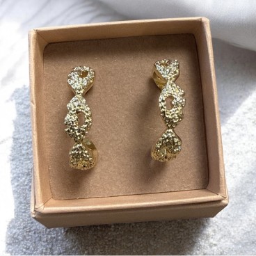 Øreringe / ørestikker - Friihof + Siig guldbelagt "Bali"