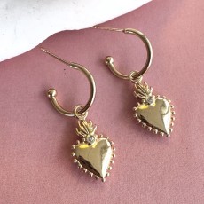 Øreringe / ørestikker - Friihof + Siig - guldbelagt "Flaming heart"