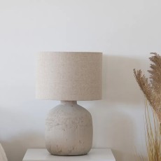 Bordlampe "Billy" m/ struktur og natur skærm - House Nordic H: 46,5