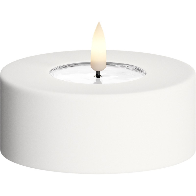 LED fyrfadslys hvid udendørs - Deluxe Homeart - Ø:9