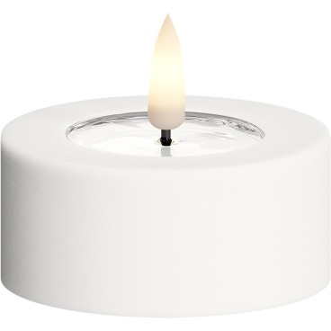 LED fyrfadslys hvide udendørs - Deluxe Homeart pk. m/ 2 stk. - Ø:6,5