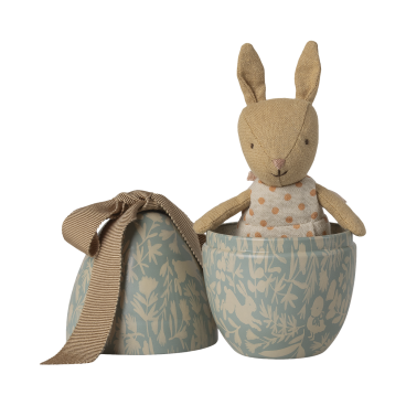 Påskeæg m/ mikro kanin i lyseblåt æg - Maileg H:11