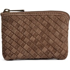 Pung "Berlin" af gråbrunt flettet ruskind - Depeche