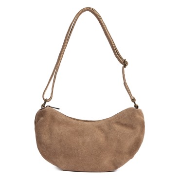 Skuldertaske "Bilbao" ruskind sandfarvet - Depeche