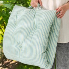 Madrashynde "Linea" m/ lysegrønne og blå striber - Ib Laursen 50x100 cm