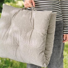 Madrashynde "Linea" natur m/ sorte tynde striber - Ib Laursen 50x100