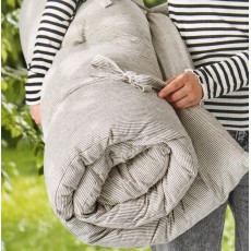 Madras "Lina" m/ sorte tynde striber - Ib Laursen - 70x190