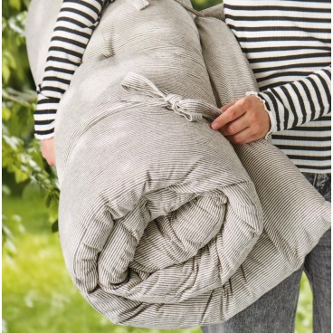 Madras "Lina" m/ sorte tynde striber - Ib Laursen - 70x190