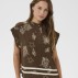 Bluse "RosashellSZ" brun m/ råhvidt mønster - Saint Tropez
