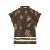 Bluse "RosashellSZ" brun m/ råhvidt mønster - Saint Tropez