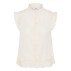 Skjortebluse ærmeløs "RowynSZ" råhvid m/ broderi - Saint Tropez