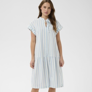 Kjole "ZalindaSZ" m/ lyseblå & hvide striber - Saint Tropez