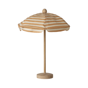 Strandparasol, mus m/ lys coral farvede & hvide striber - Maileg
