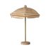 Strandparasol, mus m/ lys coral farvede & hvide striber - Maileg