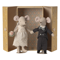 Brudepar Mor og Far mus i æske - Maileg