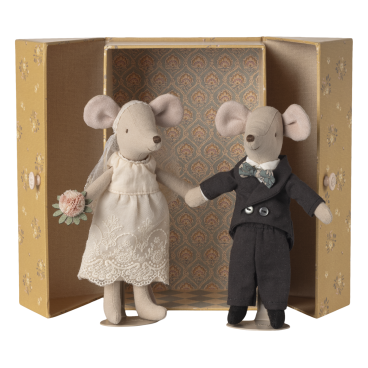 Brudepar Mor og Far mus i æske - Maileg