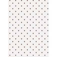 Gavepapir natur m/ brune hjerter - Ib Laursen 5 mtr.