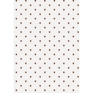 Gavepapir natur m/ brune hjerter - Ib Laursen 5 mtr.