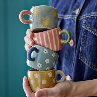 Kop "Nini" multifarvet, sæt á 4 - Bloomingville - 110 ml.