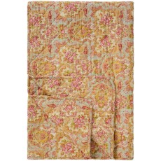 Quilt / vattæppe lys blå m/ paisley- og blomstermønster - Ib Laursen 130x180