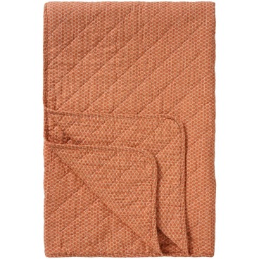 Quilt / vattæppe m/ orange blokmønster - Ib Laursen 130x180
