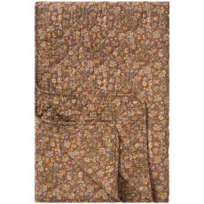 Quilt / vattæppe støvet bordeaux m/ blomster - Ib Laursen 130x180