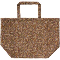 Taske quiltet støvet bordeaux m/ blomster - Ib Laursen