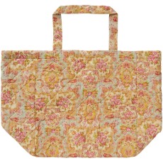 Taske quiltet lys blå m/ paisley- og blomstermønster - Ib Laursen