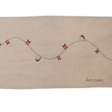 Bordløber naturfarvet m/ rød student - Speedtsberg 40x160