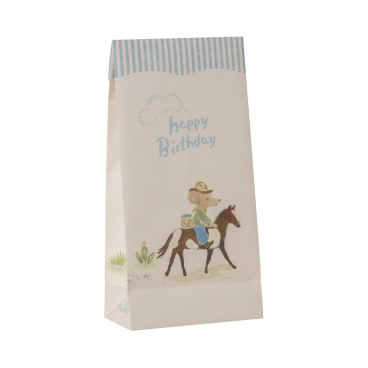 Papirspose / slikpose happy birthday "Cowboy" - Maileg 12 stk.
