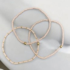 Armbånd - Friihof + Siig - Perler - rosa og guld perler