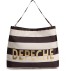 Shopper m/ brune og cremefarvede striber - Depeche