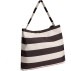Shopper m/ brune og cremefarvede striber - Depeche