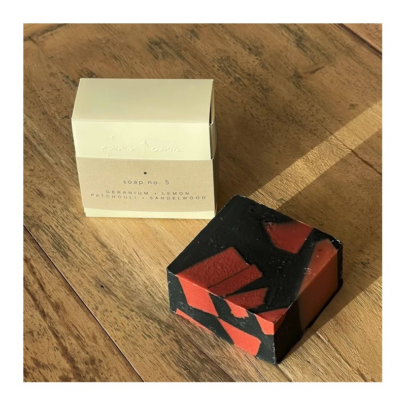 Sæbe nr. 5 "GERANIUM, LEMON..." - Amalie Rosalie ca. 100 gram