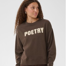 Sweatshirt "SuzieSZ" brun m/ poetry tekst - Saint Tropez
