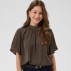 Bluse "AileenSZ" brun m/ korte løse ærmer - Saint Tropez
