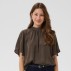 Bluse "AileenSZ" brun m/ korte løse ærmer - Saint Tropez